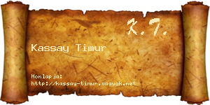 Kassay Timur névjegykártya
